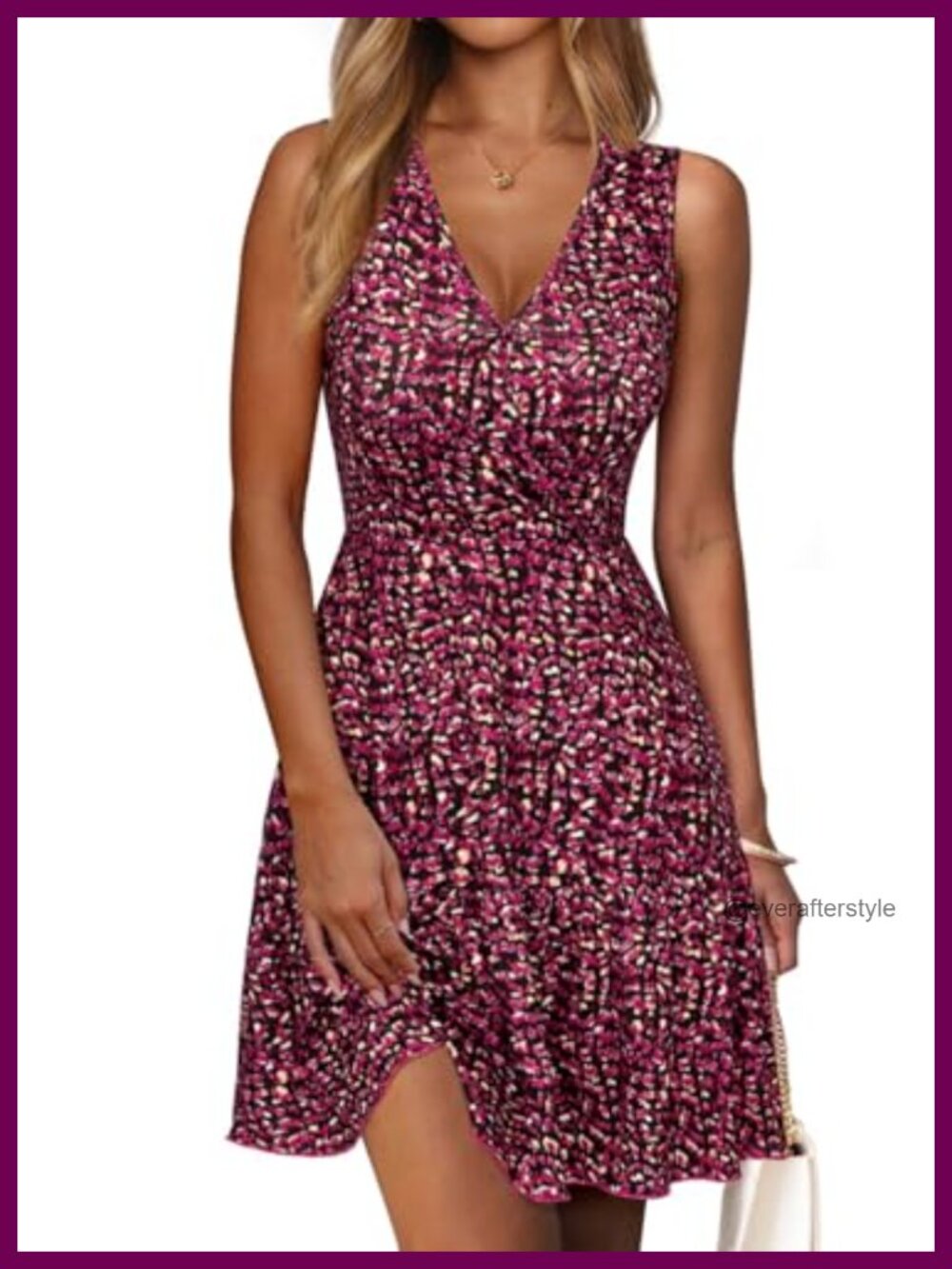 PRETTYGARDEN Women's Sleeveless V-Neck Floral Mini Dress Boho Sundress